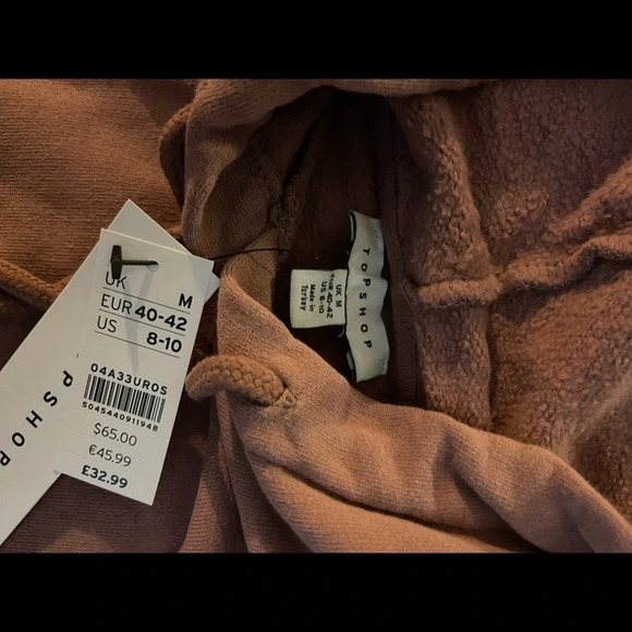 Topshop Crop Hoodie in Rose, Size 8-10 US, NWT - Picture 8 of 11